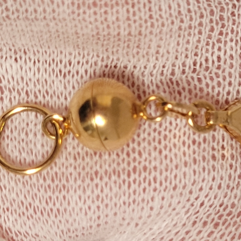925 Sterling & Gold Plated Large Magnetic Clasp. Made In Italy.